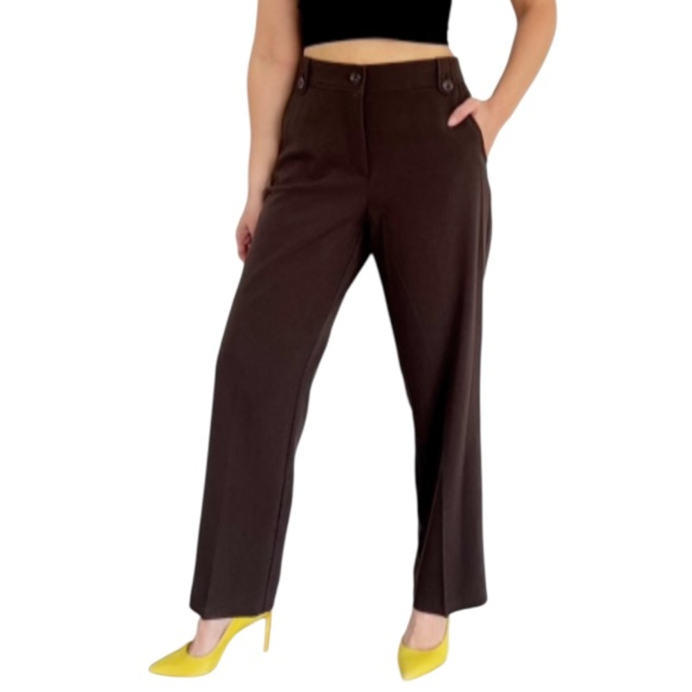 Counterparts dark brown high rise wide leg stretch dress pants size 10P